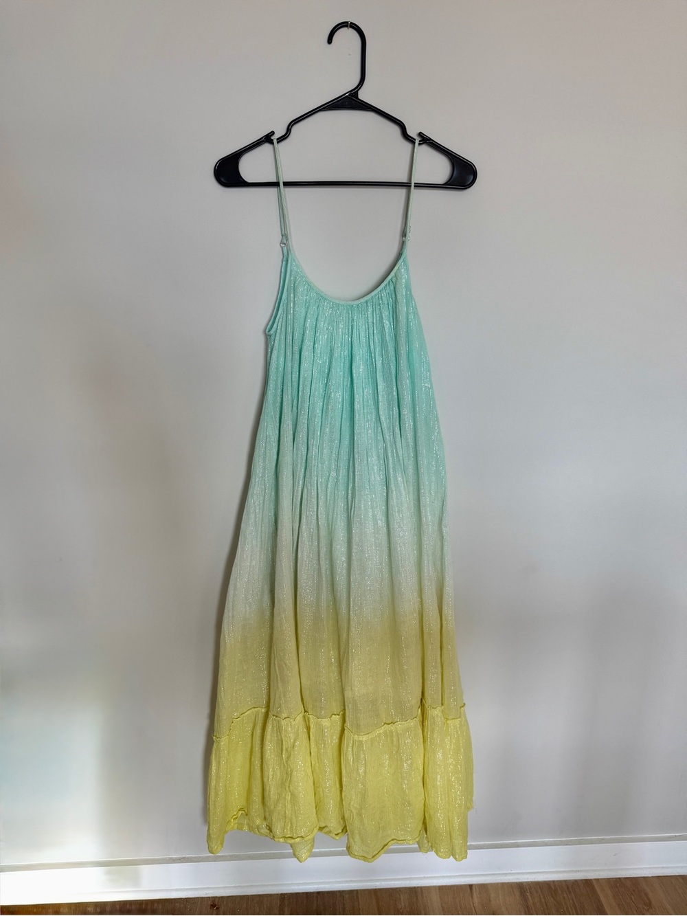 Debbie Katz South Beach “Liliana” Cotton Metallic Lurex Ombré Maxi Dress